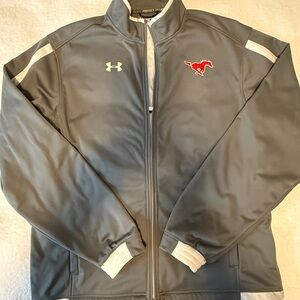 Under Armour Men’s  Sz L / G Storm Gray Full Zip Jacket Cold Gear LOOSE